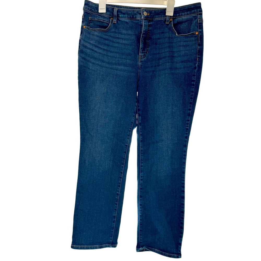 Talbots Womens 16P Straight Leg‎ Jeans Medium Wash Denim Everyday Comfort
